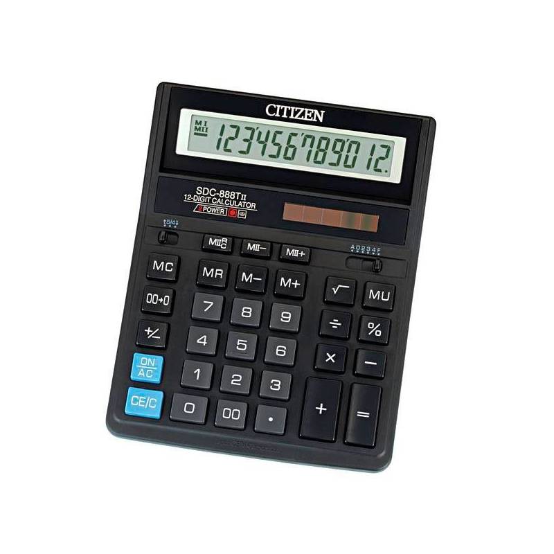 Калькулятор CITIZEN SDC 888TII, 12-разрядный, черный главное фото